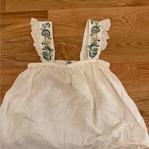 Madewell Embroidered Cream Sleeveless Top